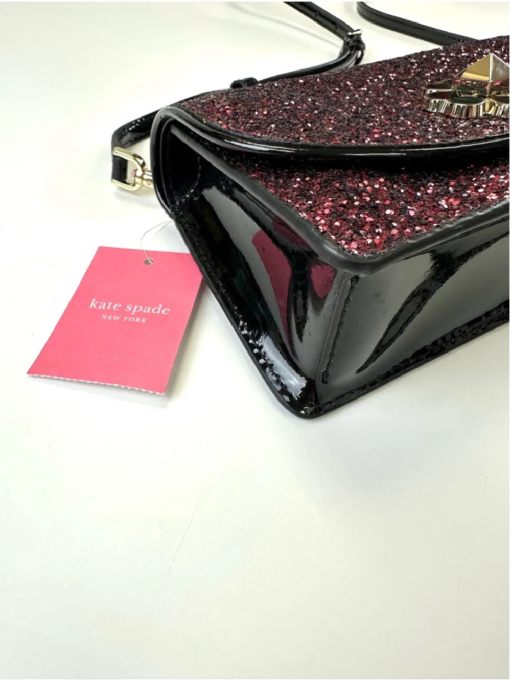 kate spade Odette Pink Glitter Mini Top Handle Crossbody Bag NWT